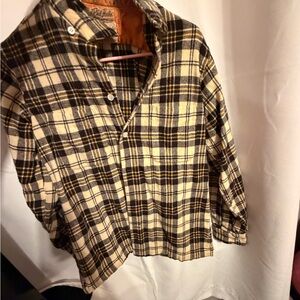 RedHead Men's Casual Plaid Shirt - Black and Cream